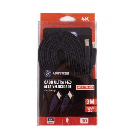 Cablu HDMI Tata cu HDMI Tata Panzat Plat, ULTRA HD 4K-3D, 3m
