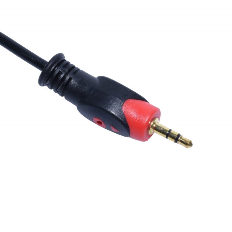 Cablu Jack 3,5mm Tata - Tata, Rosu/Negru 1,5m Q