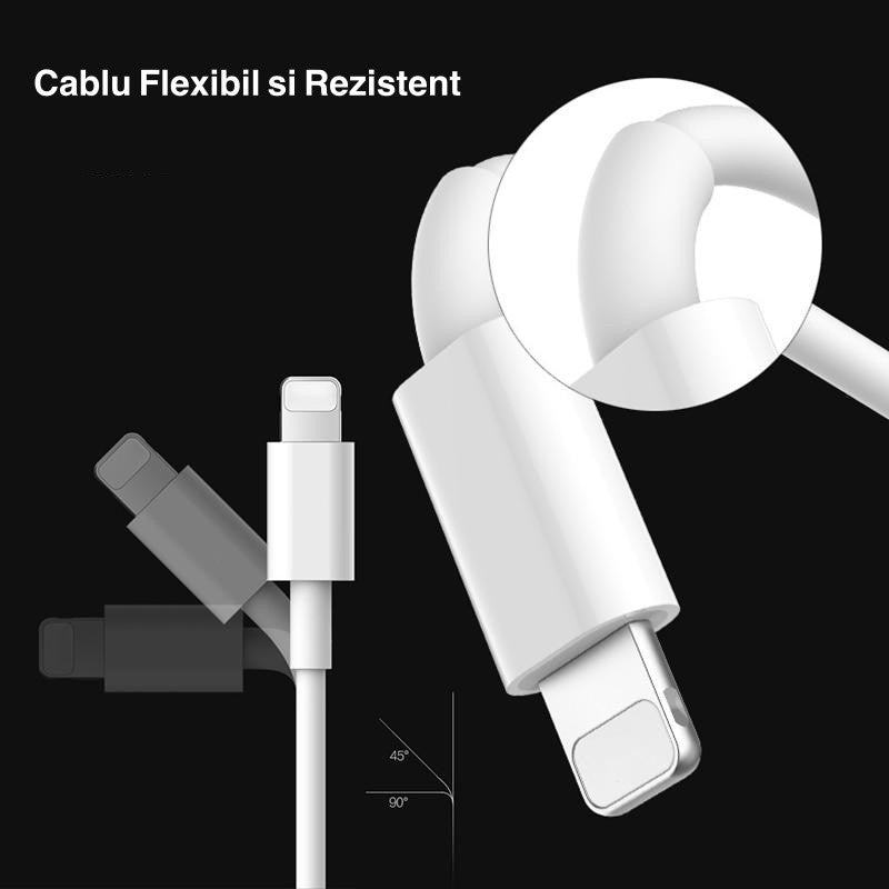 Cablu Fast Charge, Type-C la Lightning, Compatibil iPhone, 1,2m, 20W