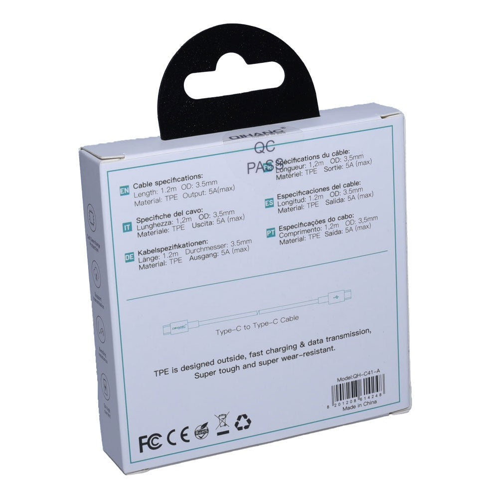 Cablu Fast Charge, Type-C la Type-C, 1,2m, 20W