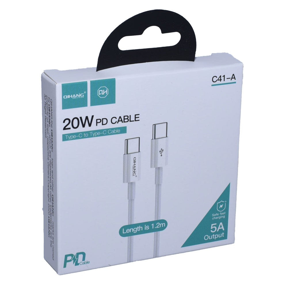 Cablu Fast Charge, Type-C la Type-C, 1,2m, 20W