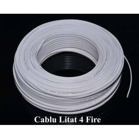 Cablu Telefonic Alb 4 Fire, 100m/Rol