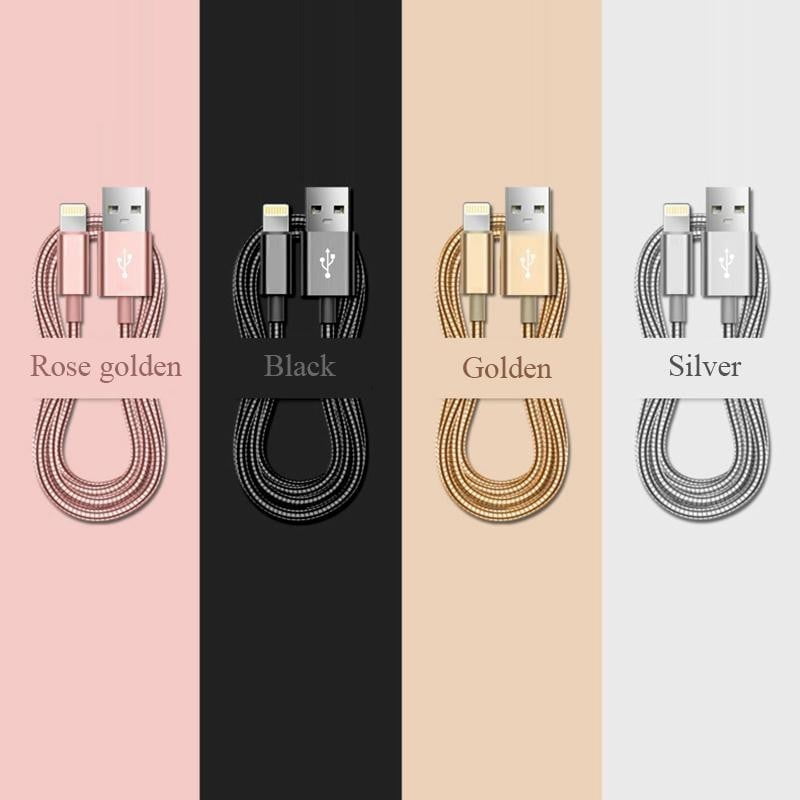 Cablu USB - iPhone Metalic , Lungime 100cm