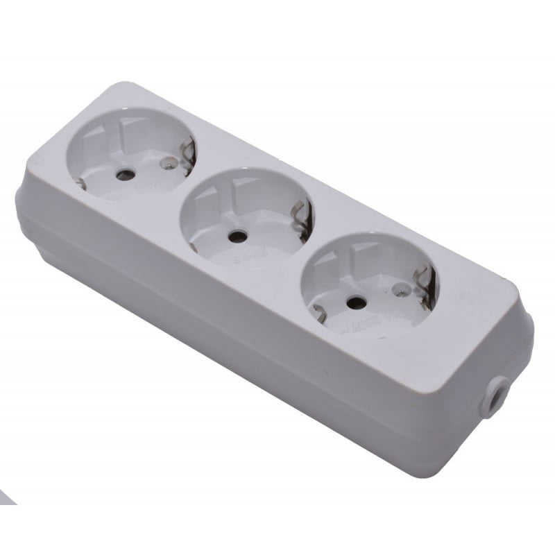 Cap Prelungitor cu 3 Prize cu Ceramica