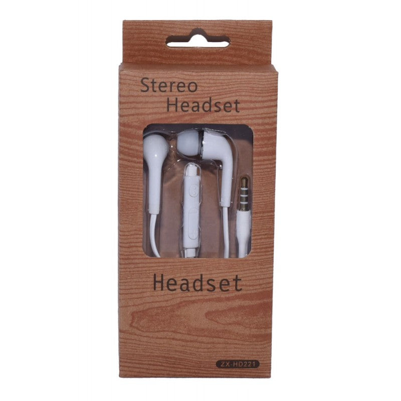 Casti Audio HD-221 cu Microfon, Alb