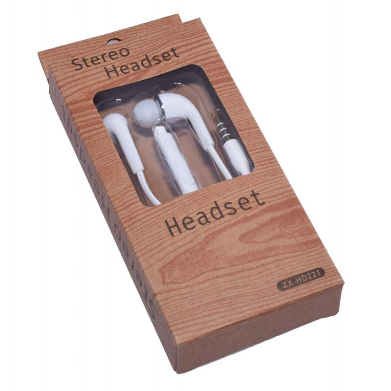 Casti Audio HD-221 cu Microfon, Alb