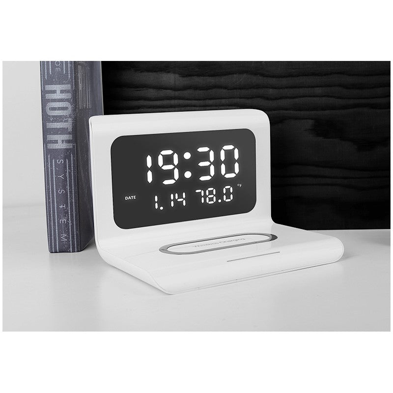 Ceas Alb cu Incarcare Wireless si Data