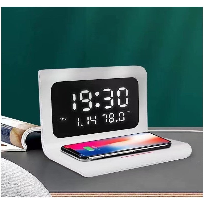 Ceas Alb cu Incarcare Wireless si Data