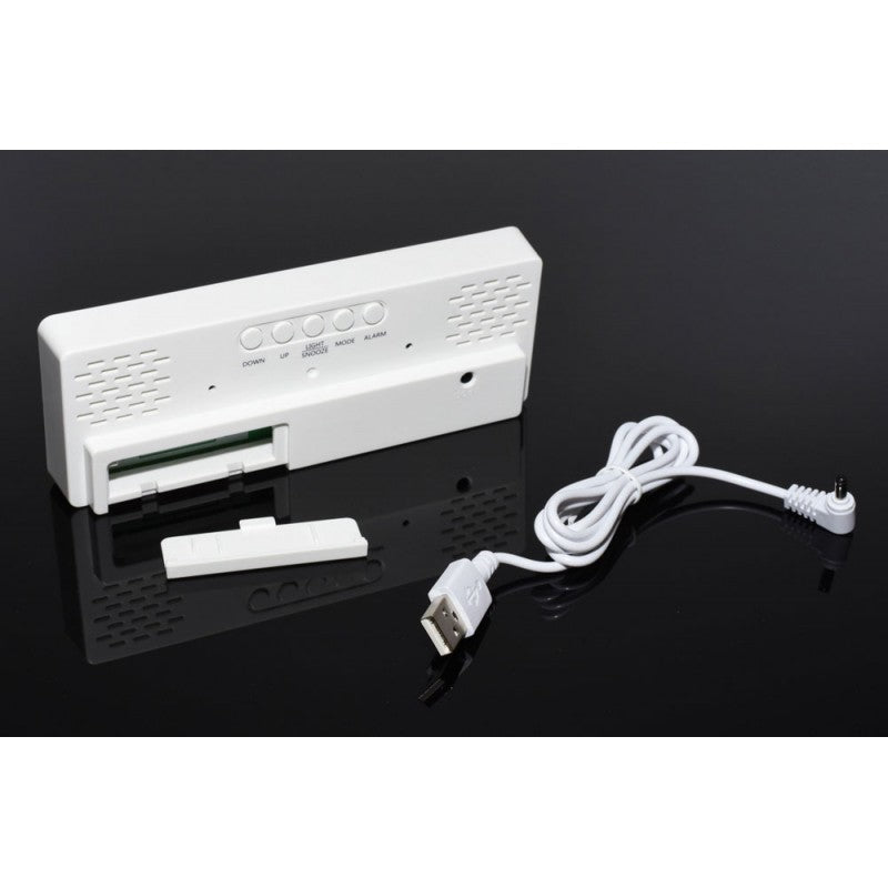 Ceas Oglind cu LED Albastru si Alarma