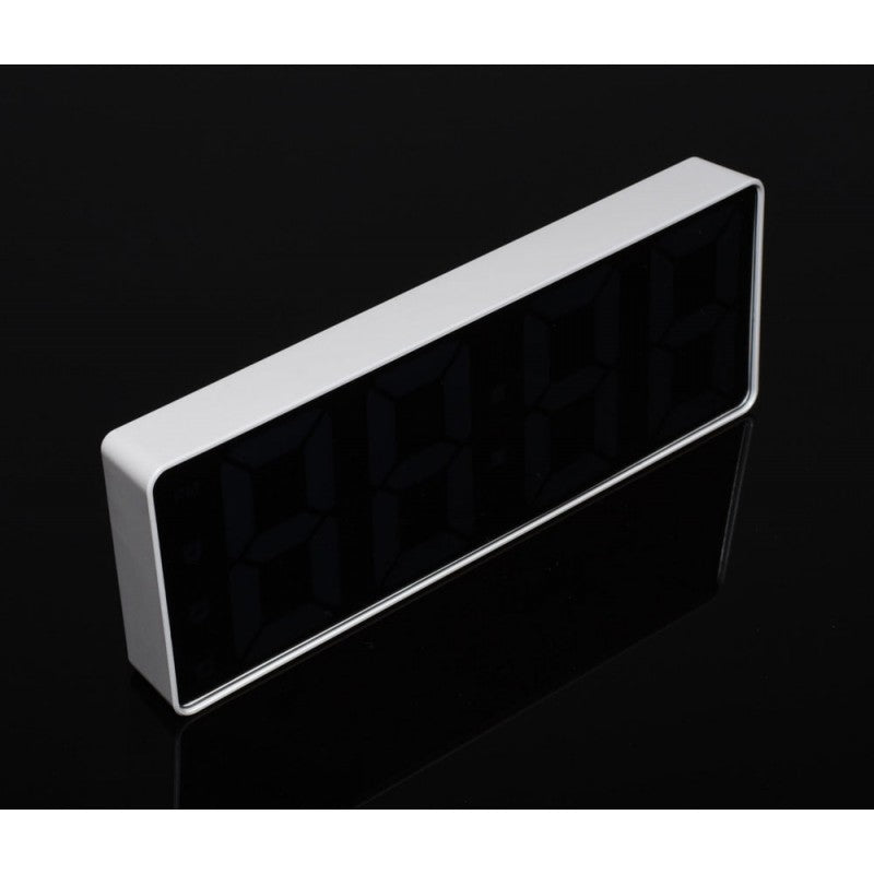 Ceas Oglind cu LED Albastru si Alarma