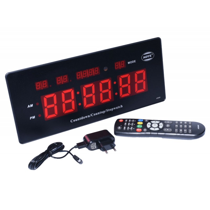 Ceas de Perete cu Cronometru, Led Rosu