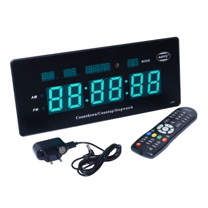 Ceas de Perete cu Cronometru, Led Verde