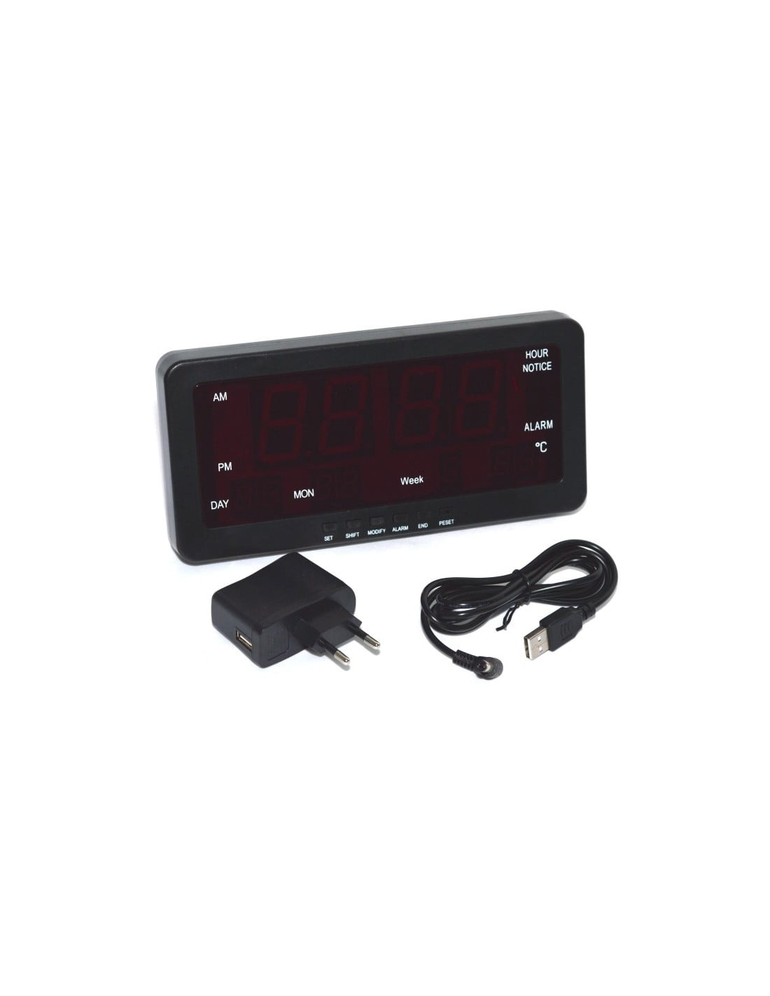 Ceas Digital, Display Led Rosu, Alarma