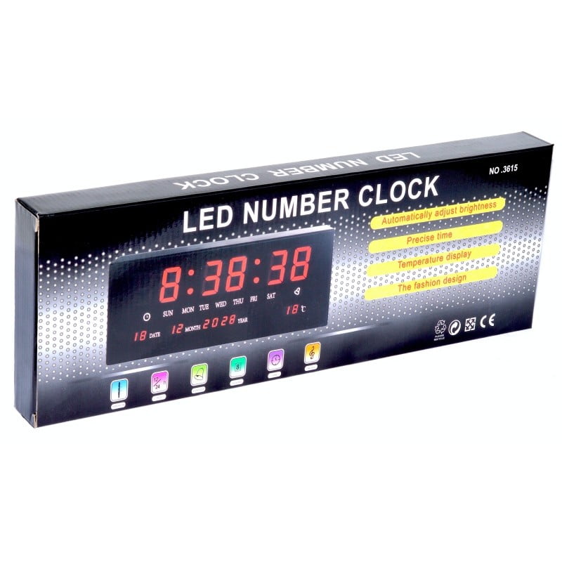 Ceas Electronic LED Rosu, Alarma, 3615D