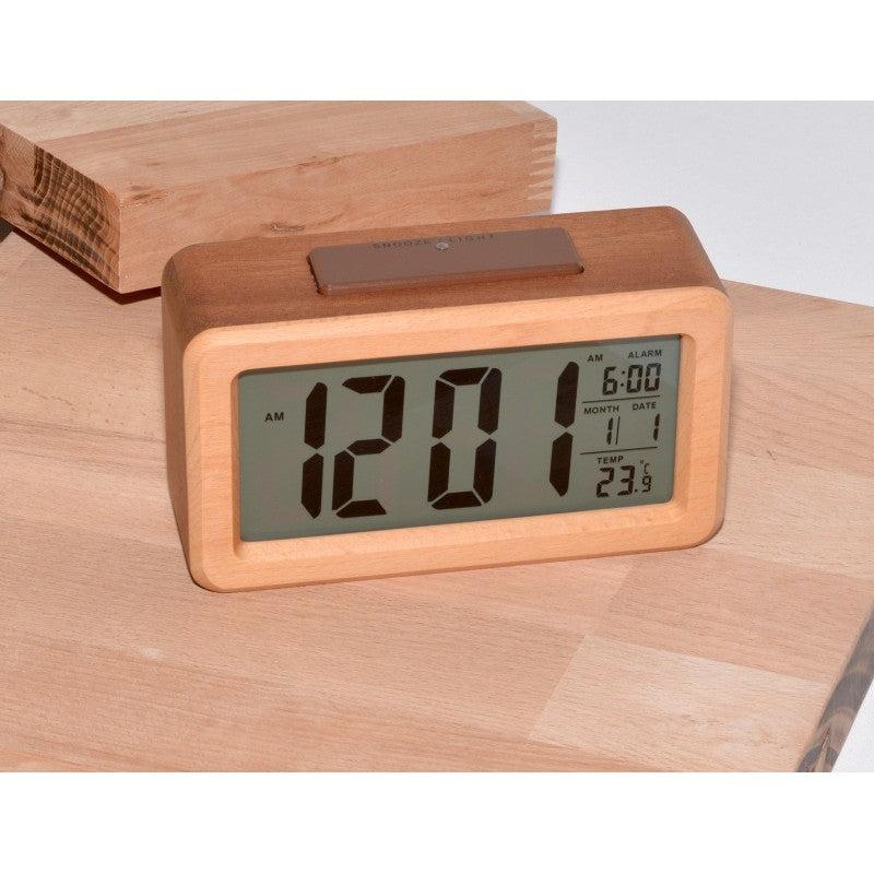 Ceas Digital din Lemn cu LCD si Alarma