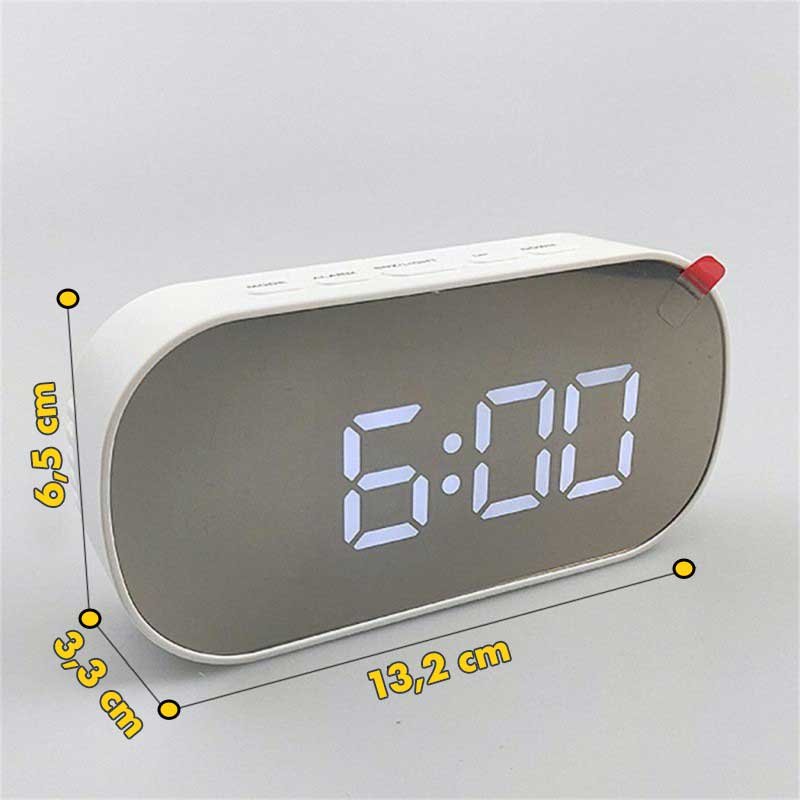 Ceas cu Alarma, Led Alb, Oglinda, 6506