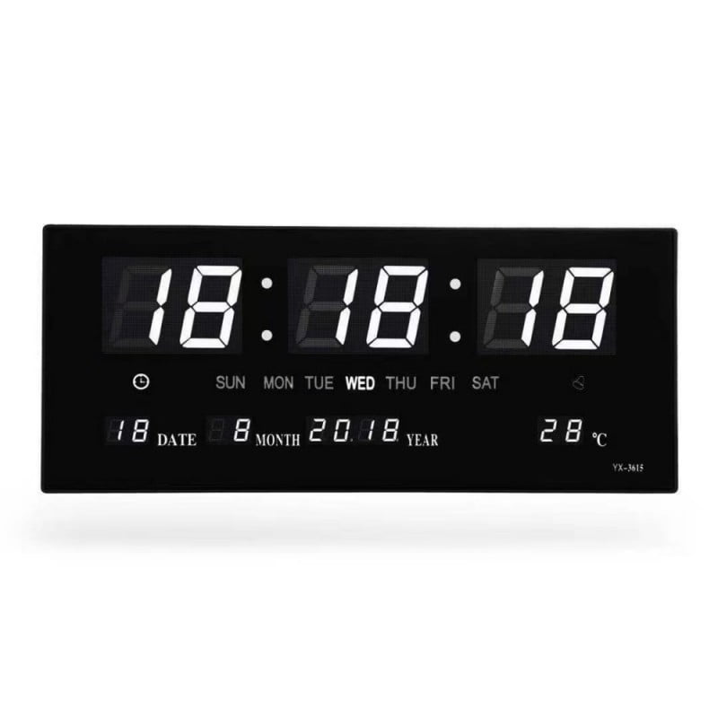 Ceas Electronic LED Alb 3615D, Alarma