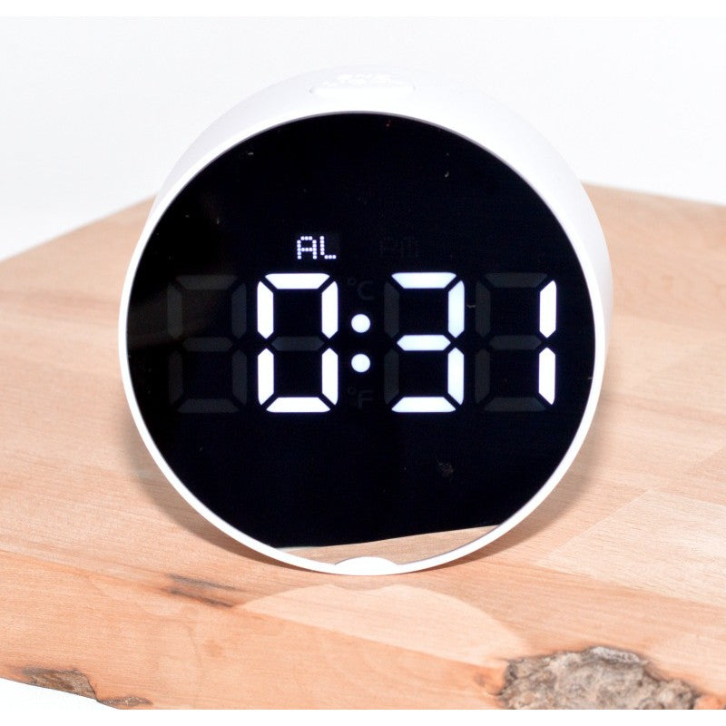 Ceas Digital Rotund, Modern, Led Alb