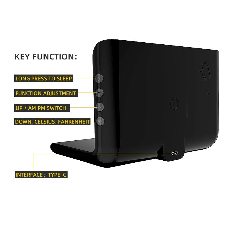 Ceas Negru Incarcare Wireless si Data