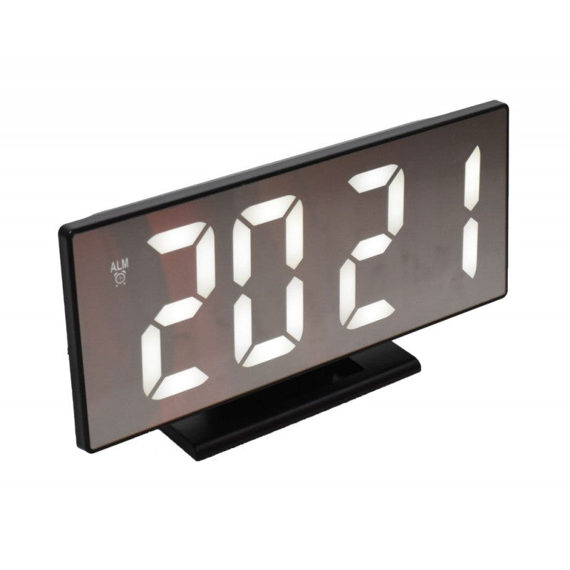 Ceas de Camera Modern cu Led Alb, Alarma