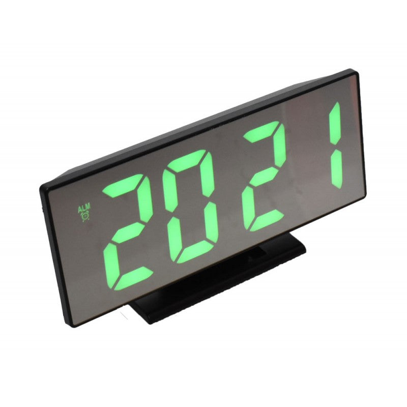 Ceas Modern cu Led Verde si Alarma