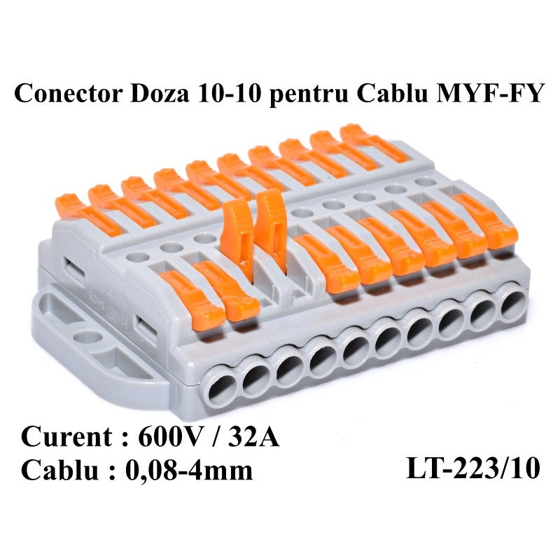 Conector Doza Cablu 10-10 LT-223/10, ElectroAZ