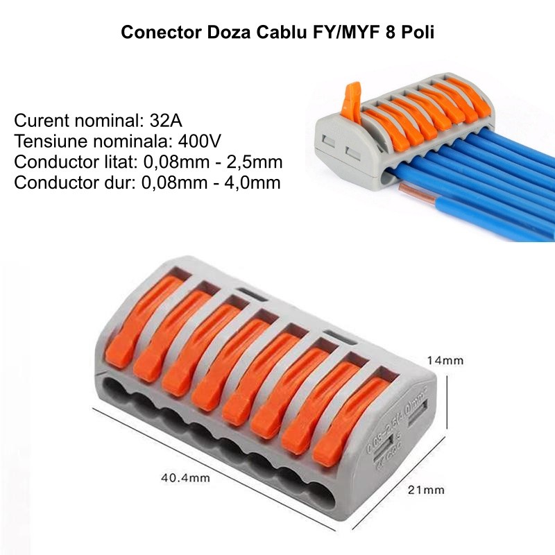 Conector Doza tip 8 Poli, ElectroAZ