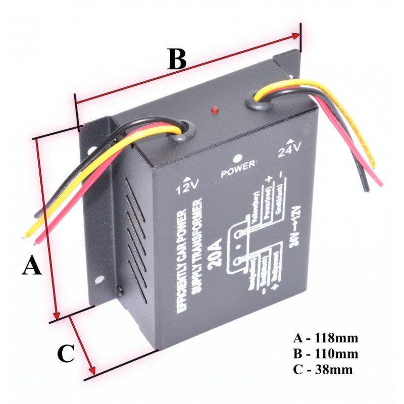 Convertor Auto de Tensiune Pentru Curent 24V-12V DC / 20A