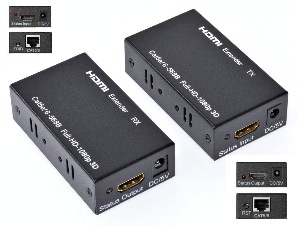 Extender HDMI 60M, 1080P-3D prin UTP/FTP CAT 5E/6, ElectroAZ