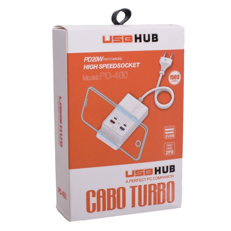Incarcator de birou cu Fast-Charge, 2x Type-C, 2x Usb, PD, 20W