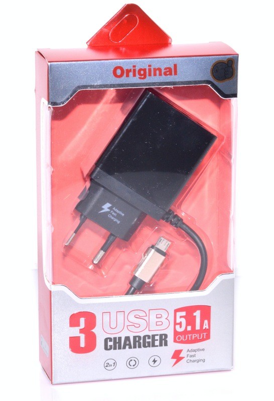 Incarcator Retea FAST - 5,1A/Micro Usb+3xUSB