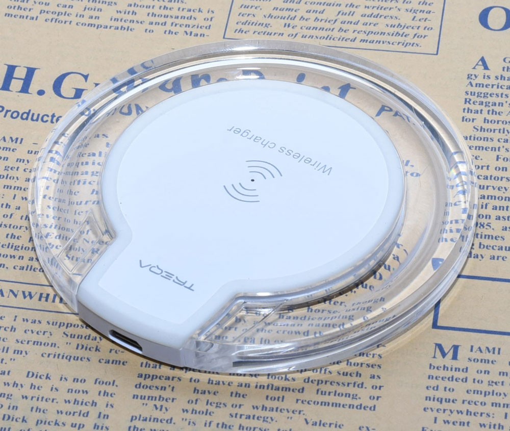 Incarcator Wireless de Telefon, Rotund, Plexiglass, Transparent