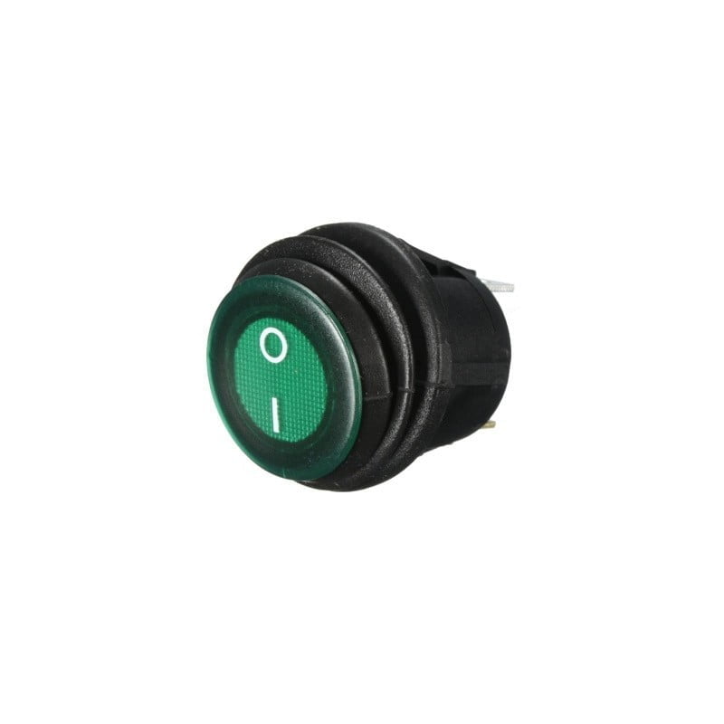 Buton ON-OFF Verde cu Protectie Cauciuc