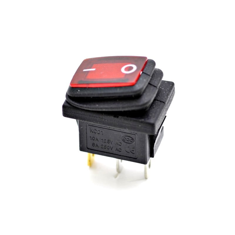 Intrerupator IRS Mic Cauciuc 220V LED Rosu