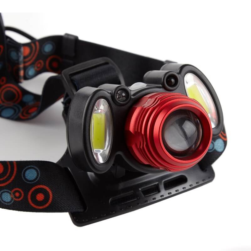 Lanterna de Cap cu Senzor , Led 1T6 x 2 COB + 2x3,7V li-ion