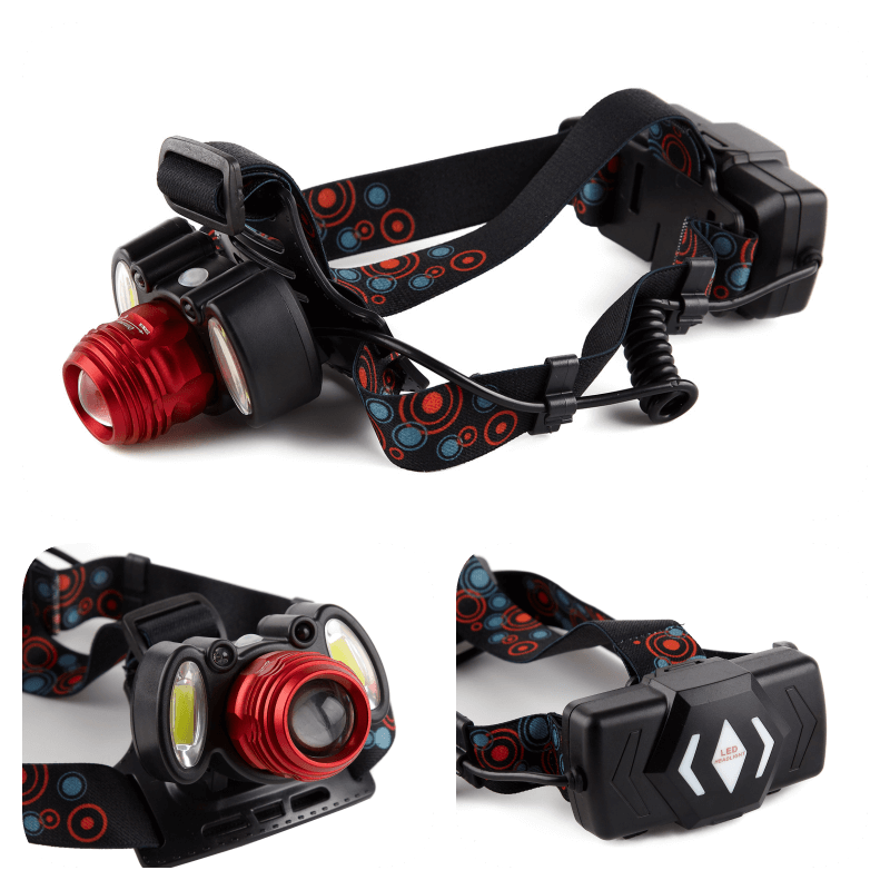 Lanterna de Cap cu Senzor , Led 1T6 x 2 COB + 2x3,7V li-ion