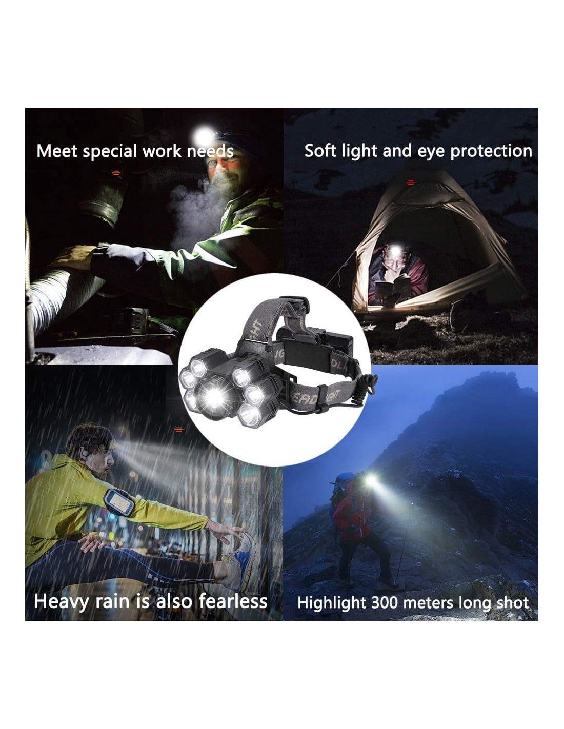Lanterna Frontala Premium cu 7 LED si Zoom
