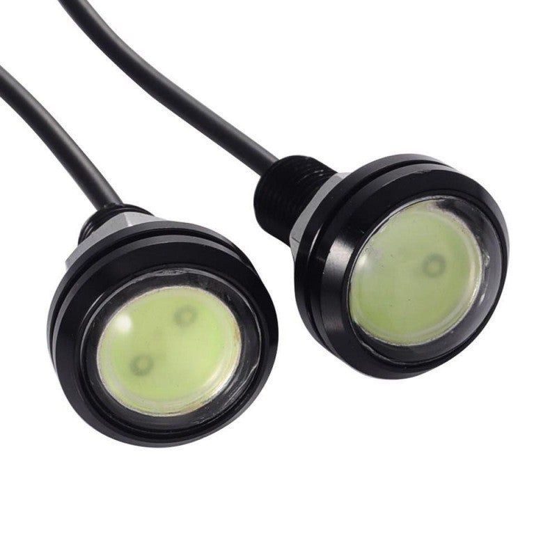 Set 2 Buc LED Auto cu fir, Diametru 18mm, 12V, Putere 9W, Rosu