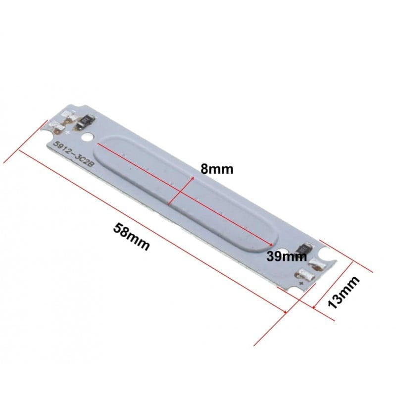 LED Cob cu 6 segmente Led, 58X13MM, 2W, Lumina Albastru