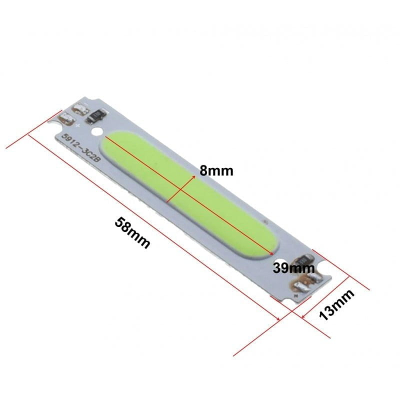 LED Cob cu 6 segmente Led, 58X13MM, 2W, Lumina Verde