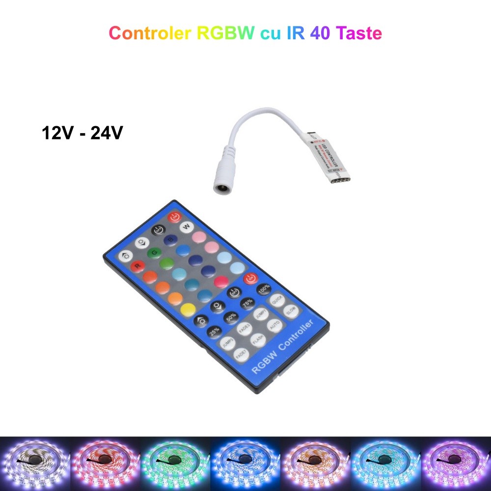 Mini Controller Led RGBW + Telecomanda IR 40 Taste