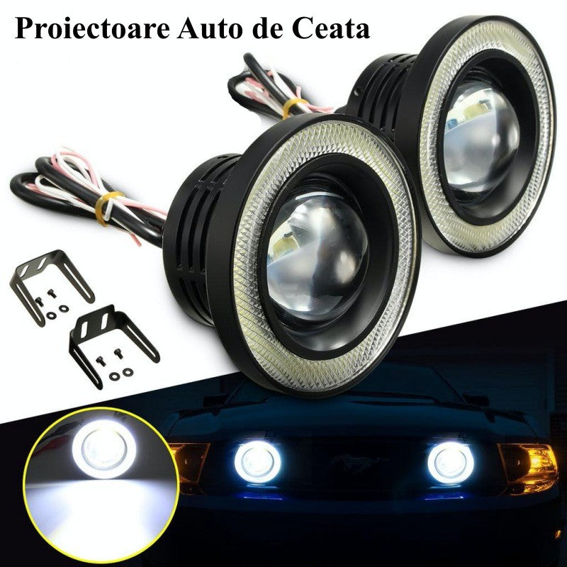 Set Proiectoare Auto LED Universale, 76MM / 10W / 3200LM