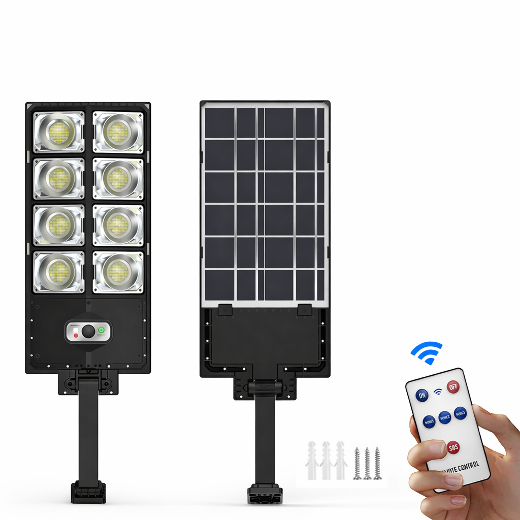 Lampa Solara Stradala LED 120W, Senzor Miscare, Telecomanda