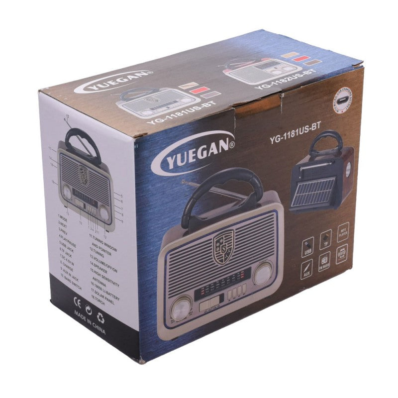 Radio MP3 cu Panou Solar YG-1181US-BT