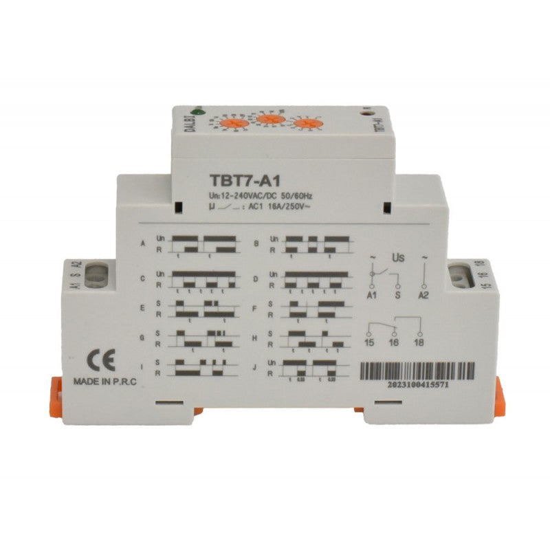 Releu de Timp, Interval si Mod, Montaj pe Sina Din, TBT7-A1