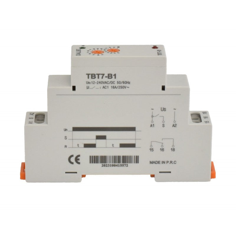 Releu de Timp si Interval, Montaj pe Sina Din, TBT7-B1