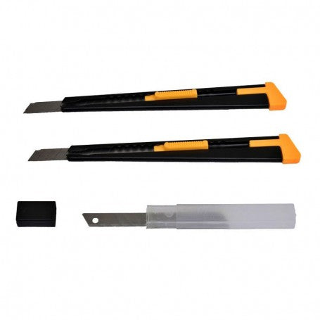 Set 2 Cutter Mini din Metal cu Lama ingusta 9mm si Rezerva