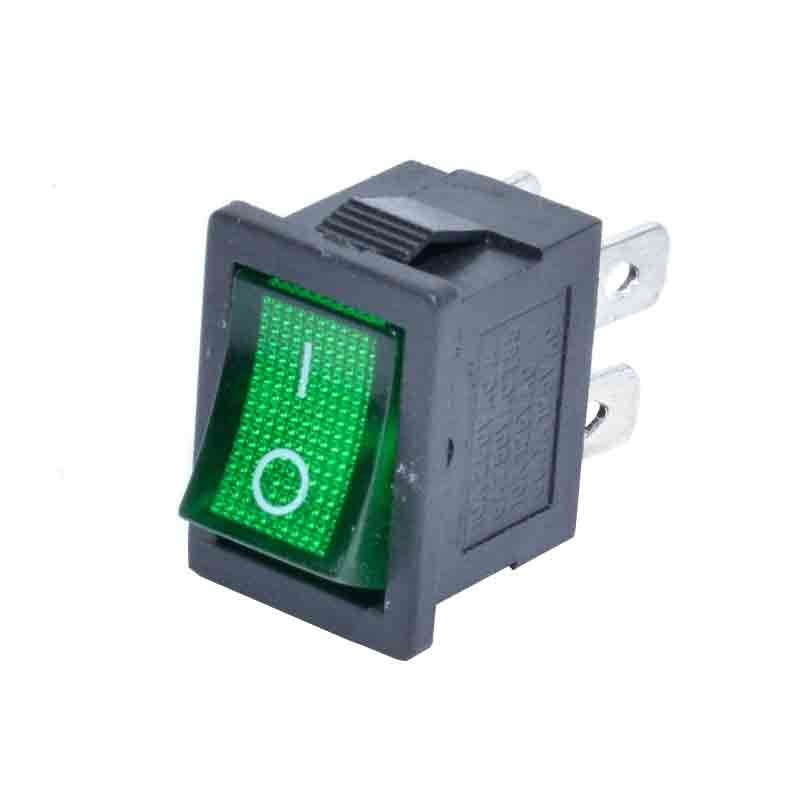Intrerupator ON/OFF Mic 220V Led Verde 4C