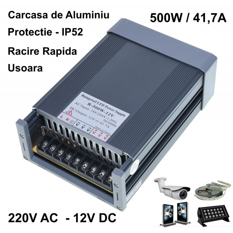 Sursa Alimentare de Exterior 12V - 500W / 41,7A