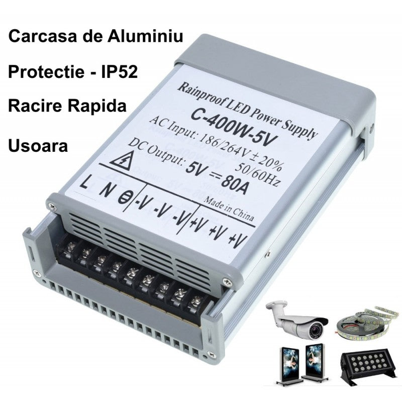 Sursa Alimentare de Exterior 5V - 400W / 80A